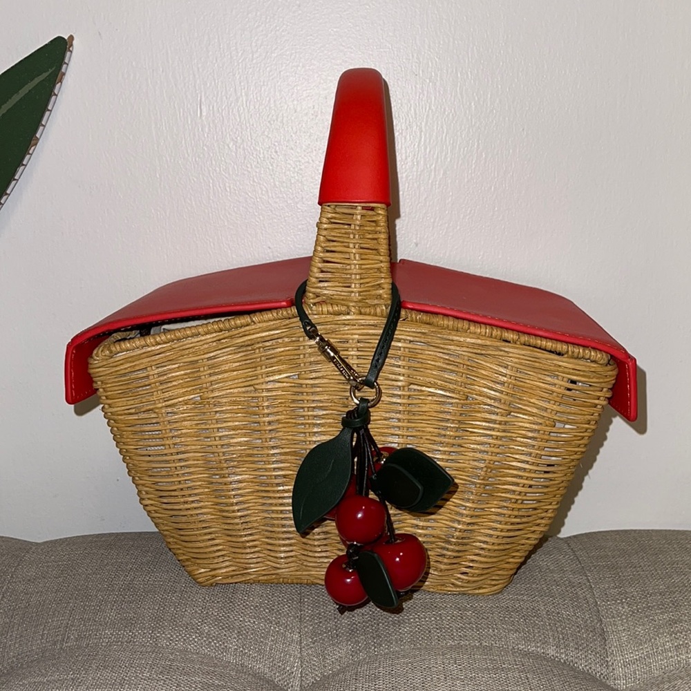 kate spade wicker cherry picnic basket